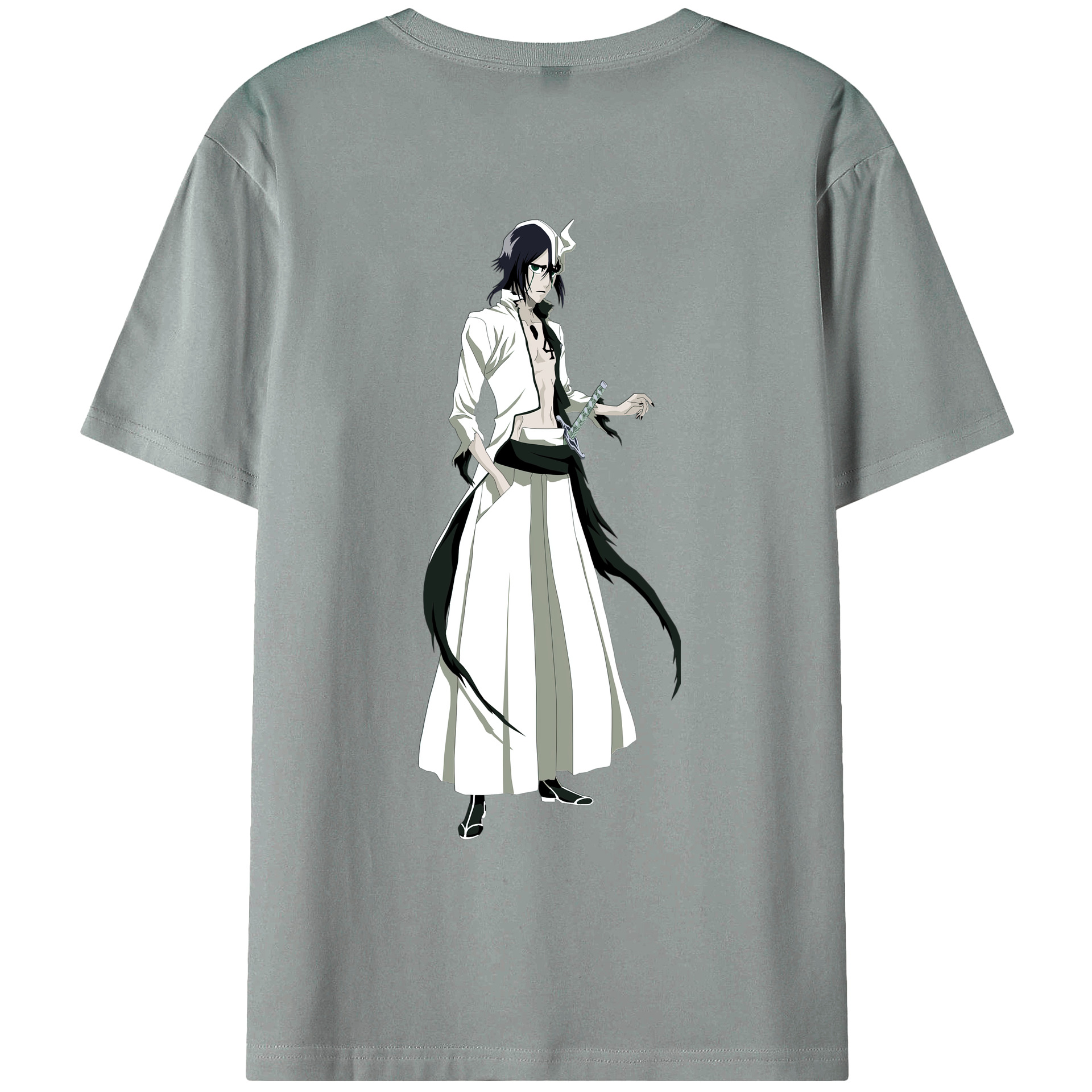 （画像用） ブリーチ ウルキオラ·シファー BLEACH Ulquiorra cifer 綿100％ メンズ半袖Tシャツ（バックプリント） 通気性